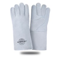 Краги спилковые серые