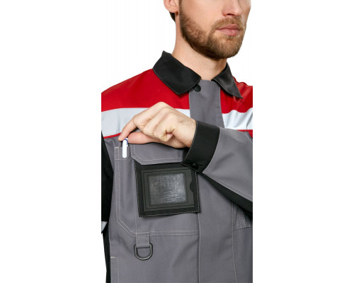 Куртка мужская летняя "Виват" серо-черно-красная