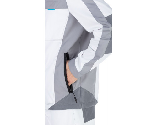 Куртка мужская рабочая летняя "Старт" белая с серым