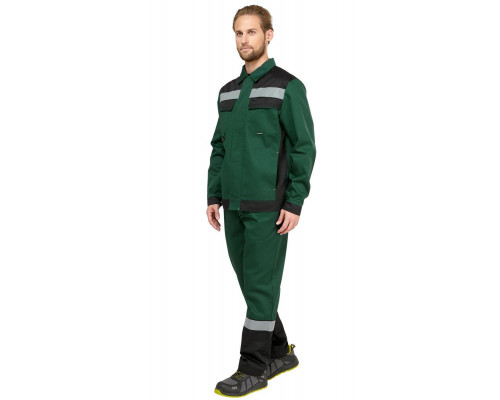 Костюм мужской рабочий летний "Джокер" МВО с брюками зеленый-черный