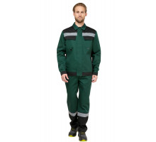 Костюм мужской рабочий летний "Джокер" МВО с брюками зеленый-черный