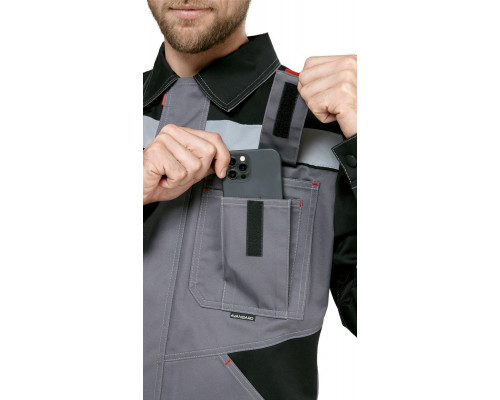Костюм мужской рабочий летний "Гудзон" NEW с пк серый-черный