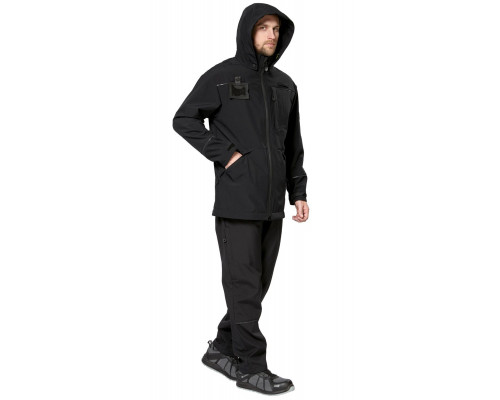 Куртка-софтшелл мужская демисезонная «Геолэндер», чёрная